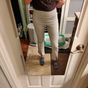 EUC Athleta silver crop flare pants